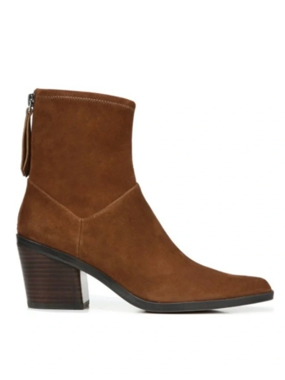 27 Edit Berkley 2 Block Heel Ankle Bootie Chestnut Brown Suede NWT 8.5